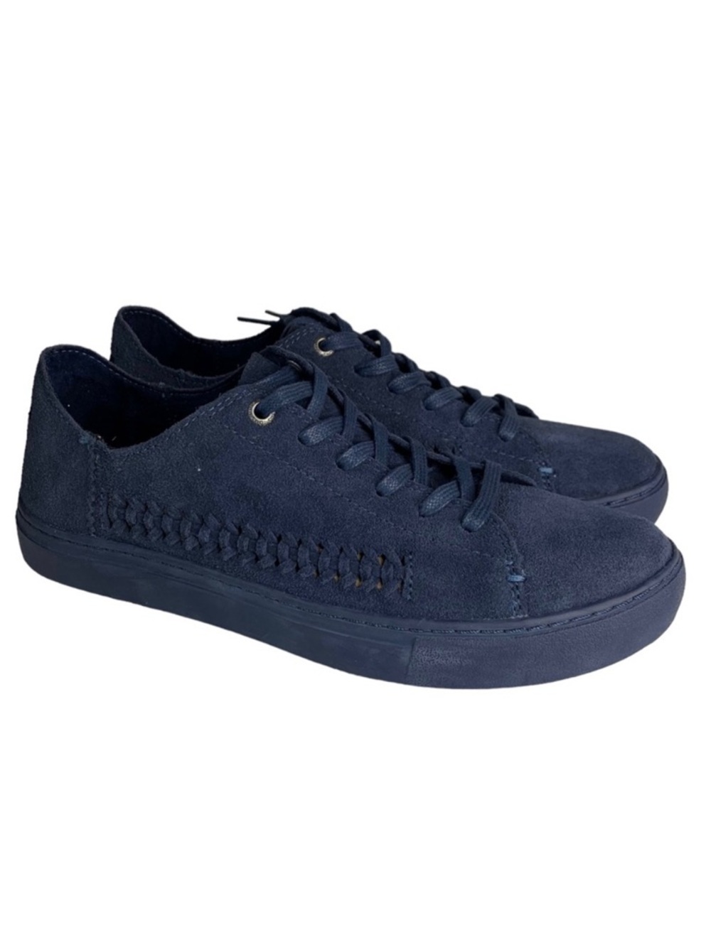 TOMS‎ Women Sz 8 Navy Blue Monochrome Deconstructed Suede Lenox Shoes Sneakers